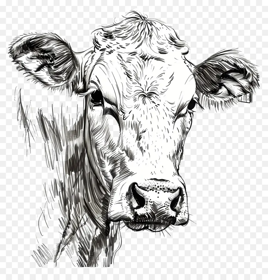 Vache，Noir Et Blanc PNG