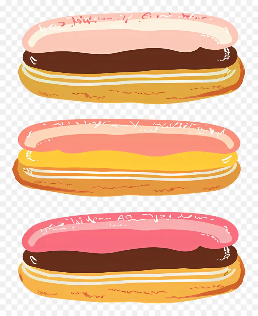 Les éclairs，Croissants Au Chocolat PNG