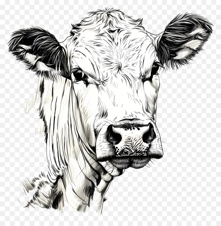 Vache，Noir Et Blanc PNG