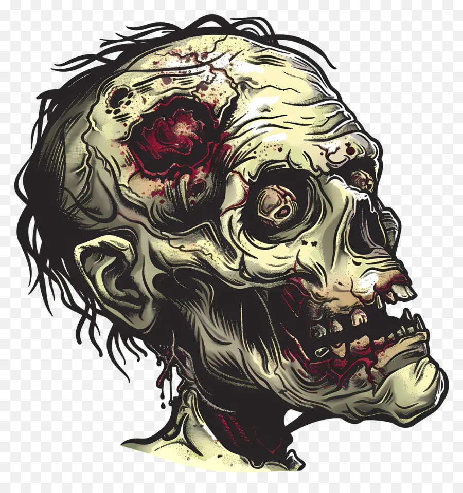 Tête De Zombie，Crâne PNG