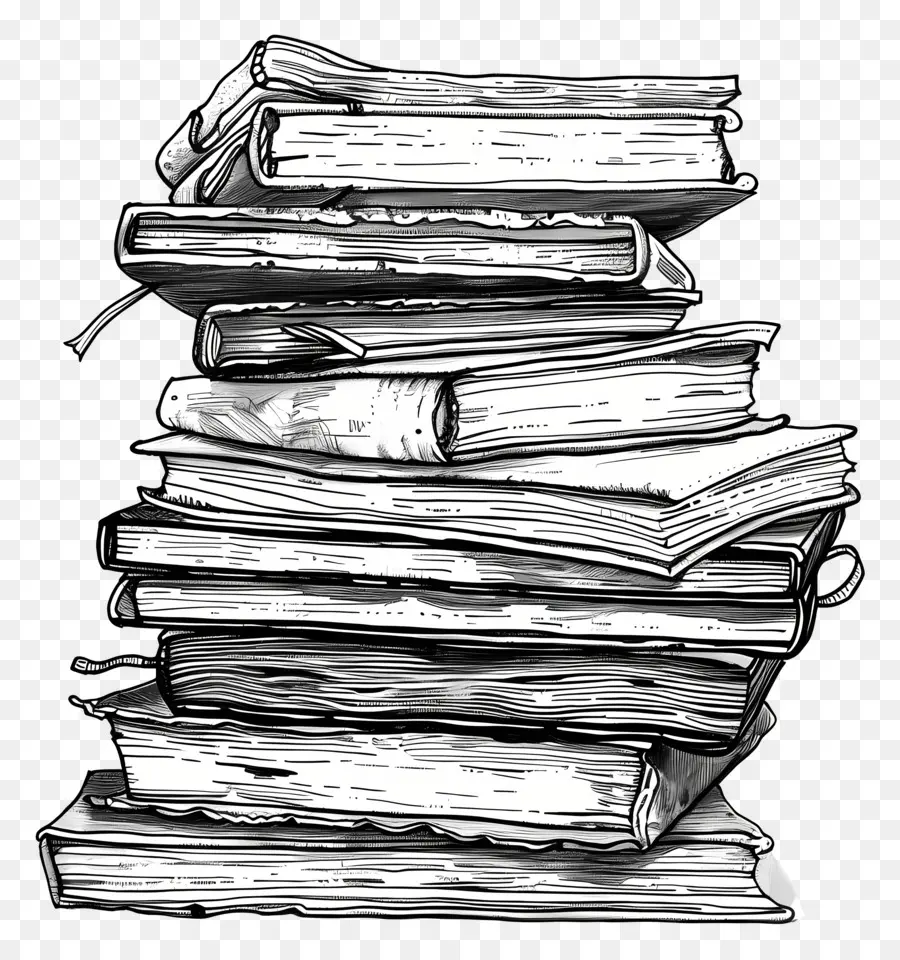 Pile De Cahiers，Livres Anciens PNG