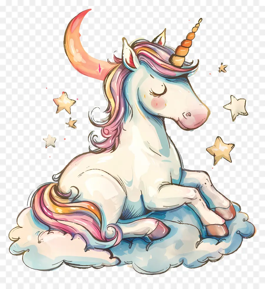 Licorne，Dessin Animé De La Licorne PNG