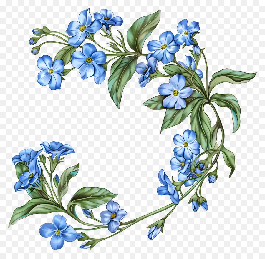 Fleurs Bleues，M'oublie Pas De Fleurs PNG