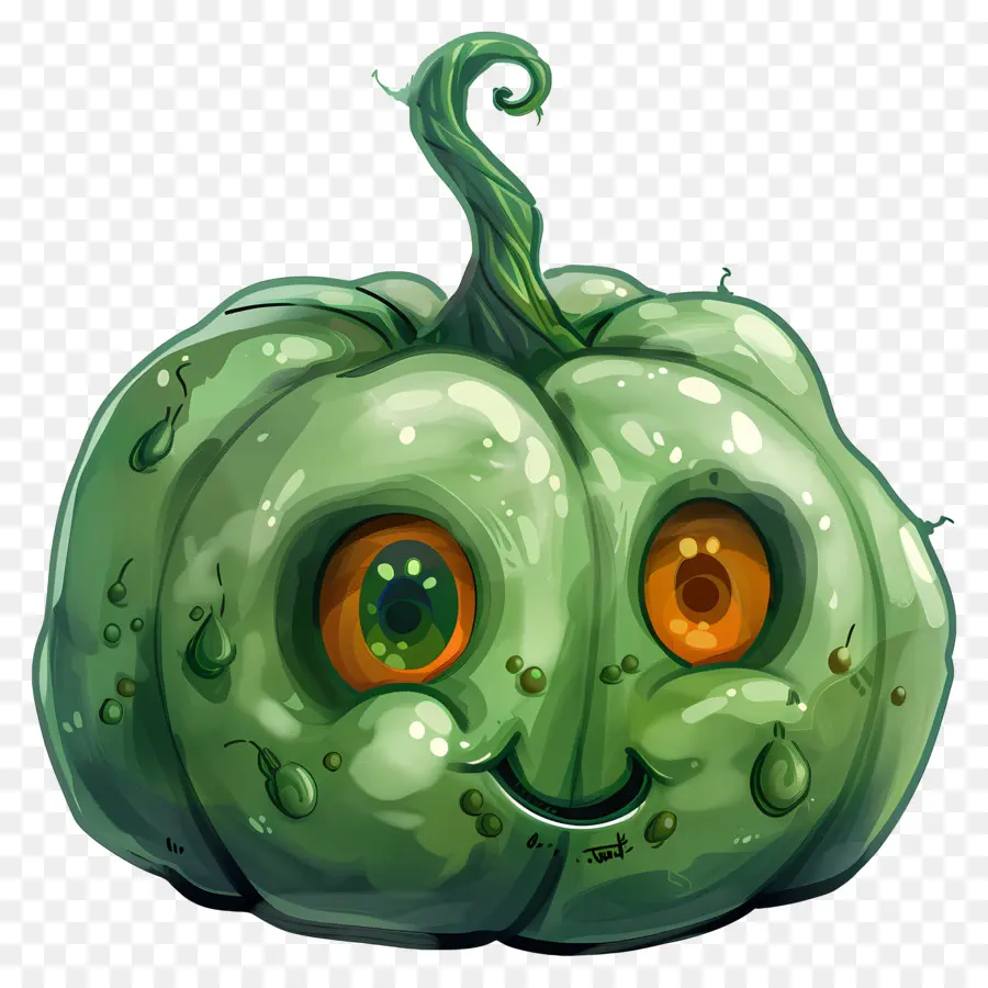 Vert Citrouille，Halloween PNG