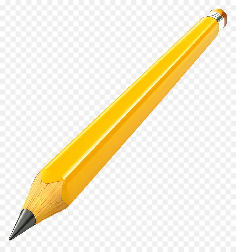 Crayon 3d，Jaune Crayon PNG