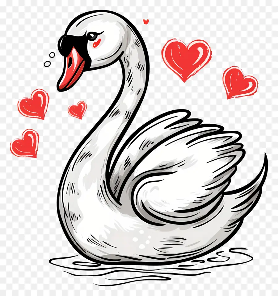 Cygne，Coeurs PNG