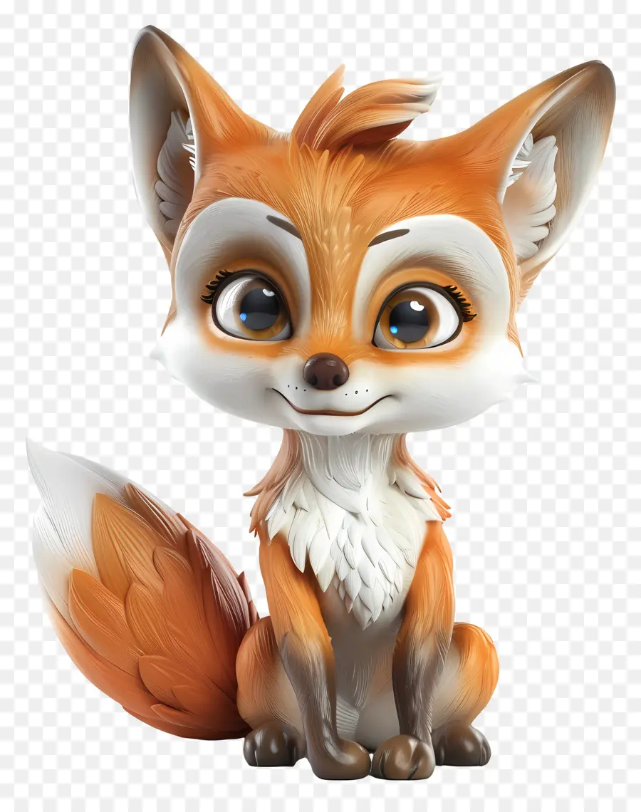 3d Petit Renard，Dessin Animé De La Fox PNG