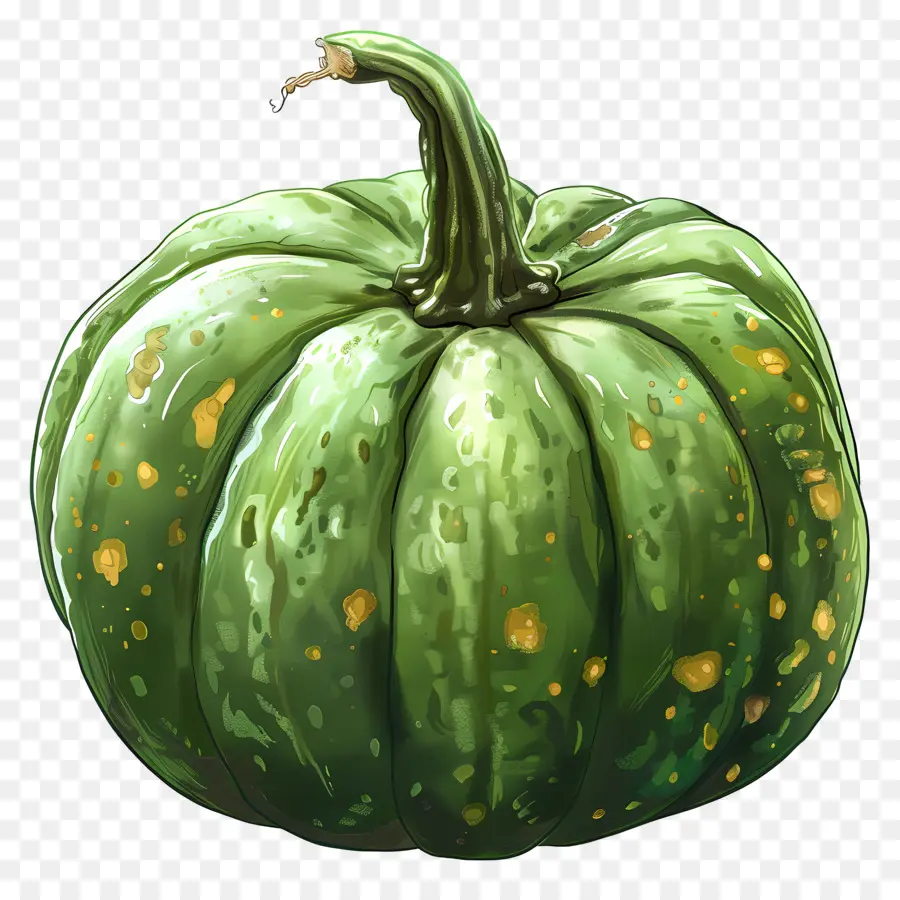 Vert Citrouille，Mouchettes En Or PNG