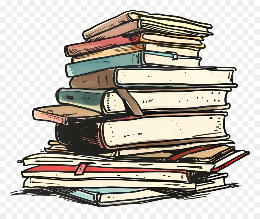 Pile De Cahiers，Livres à L'ancienne PNG