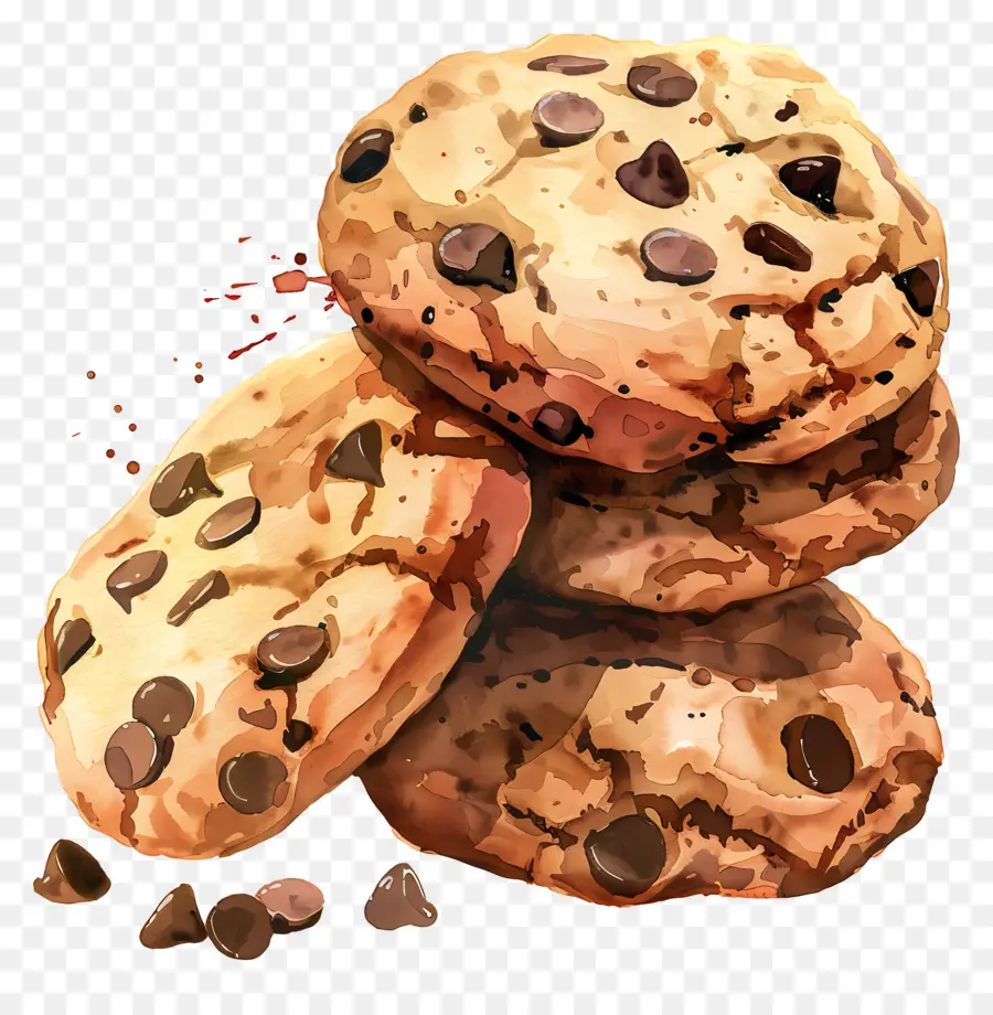 Cookies Aux Pépites De Chocolat，Peinture PNG