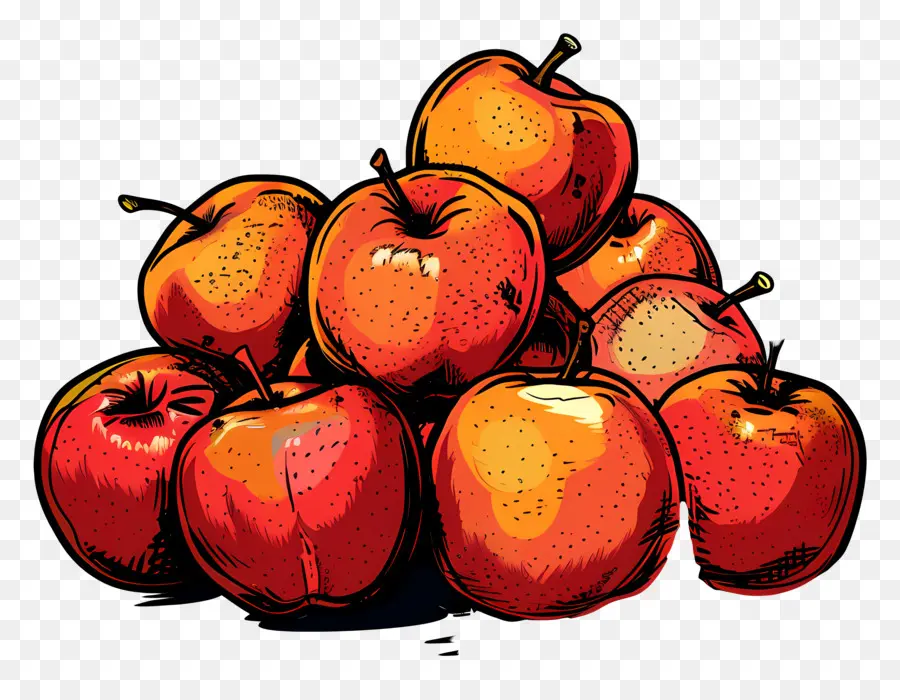 Tas De Pommes，Pommes Rouges PNG