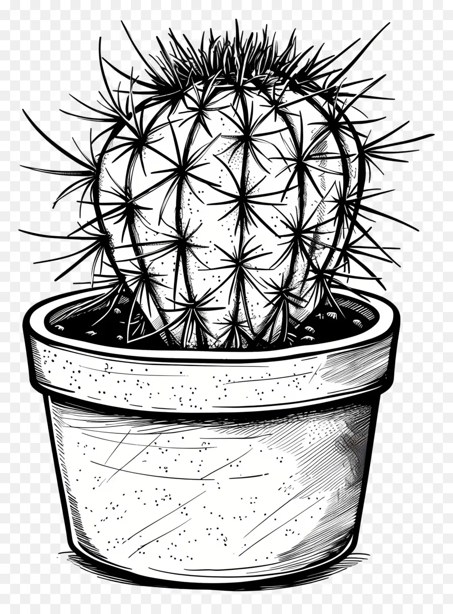 Cactus En Pot，Cactus Blanc PNG