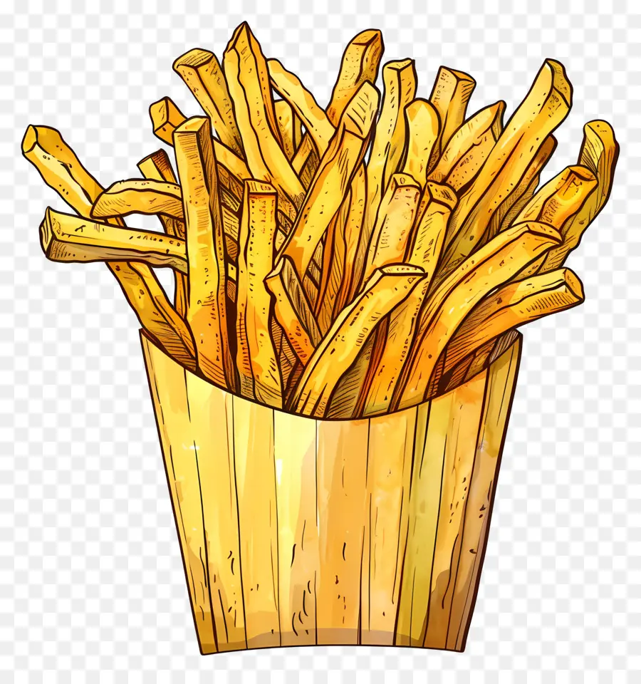 Frites，Illustration De Style Dessin Animé PNG