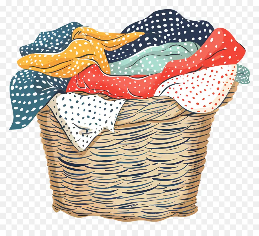 Panier à Linge Avec Des Vêtements，La Lessive PNG