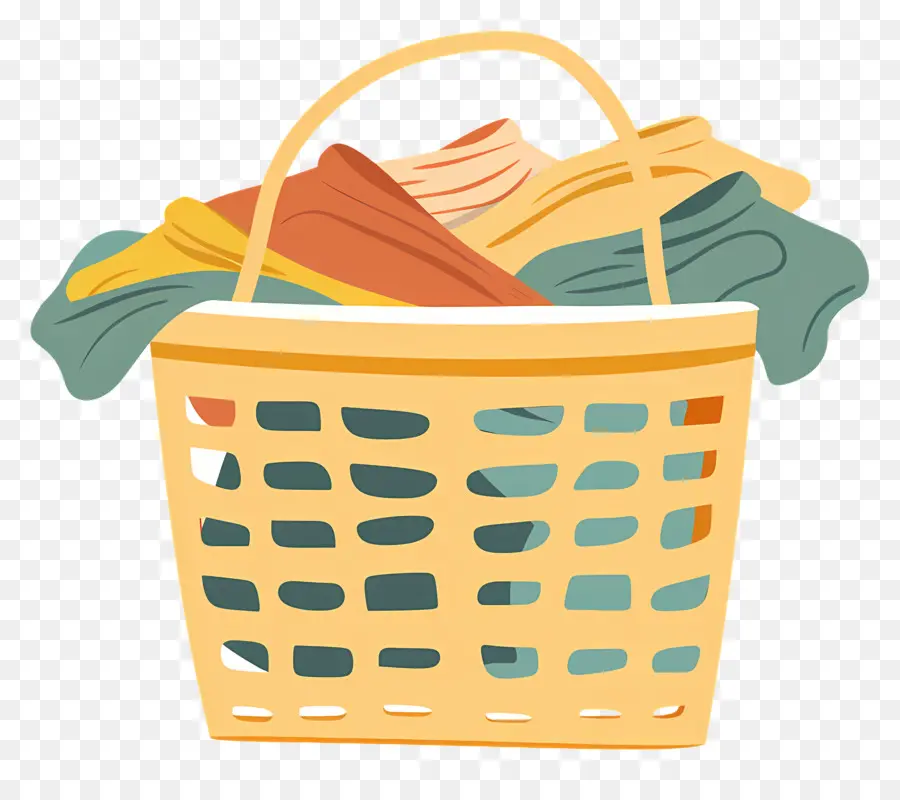 Panier à Linge Avec Des Vêtements，Panier à Linge PNG