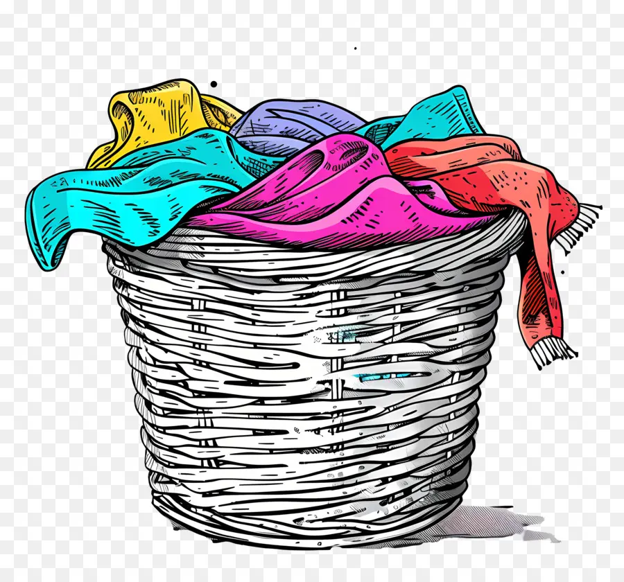 Panier à Linge Avec Des Vêtements，Vêtements PNG