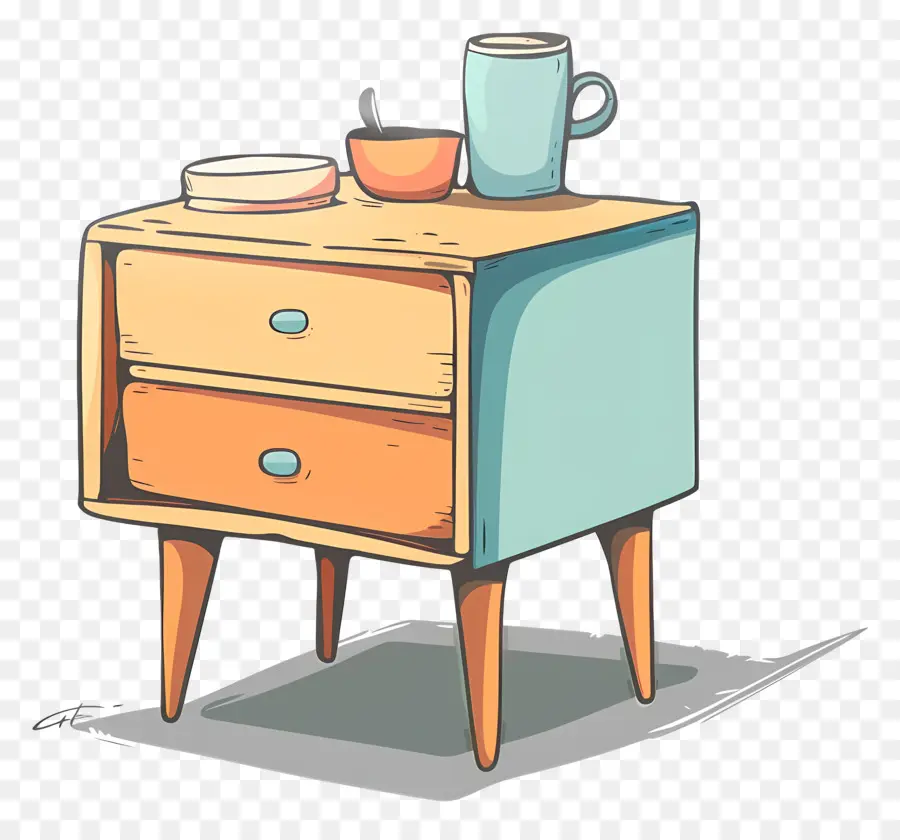 Table De Chevet，Petite Table De Nuit En Bois PNG