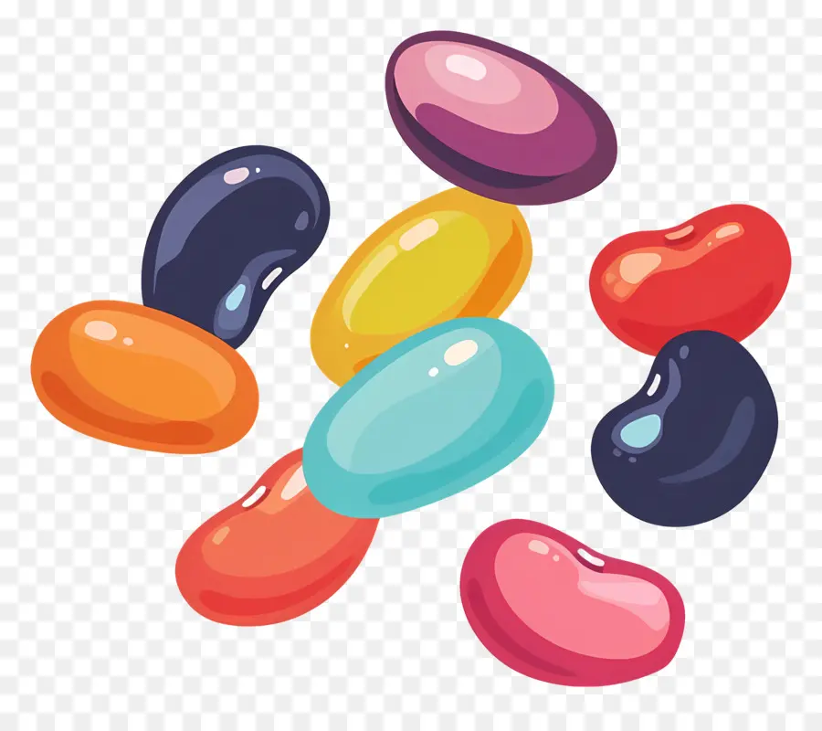 Les Fèves à La Gelée，Bonbons Colorés PNG