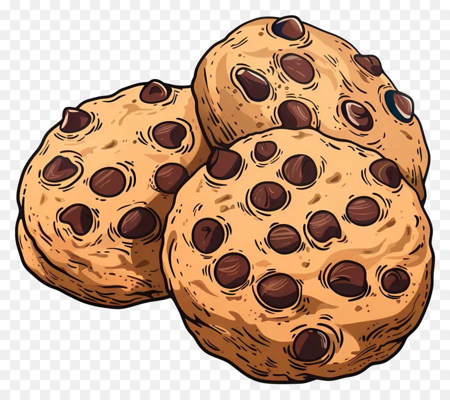 Cookies Aux Pépites De Chocolat，Les Cookies Maison PNG