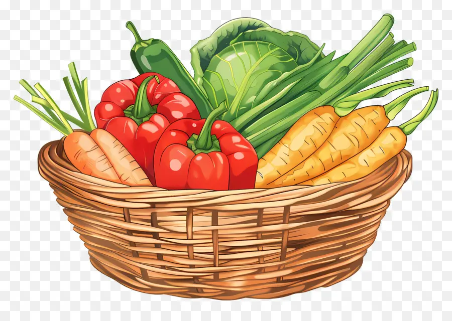 Panier Avec Légumes，Légumes Frais PNG