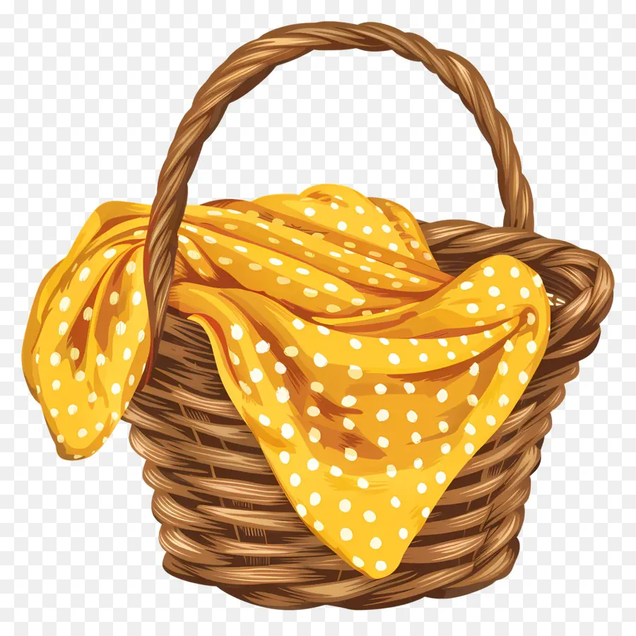 Panier Avec Couverture，Panier En Osier PNG