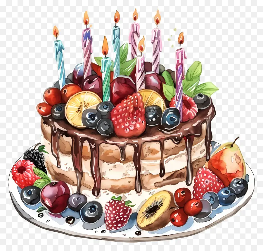 Gâteau D'anniversaire，Glaçage Au Chocolat PNG