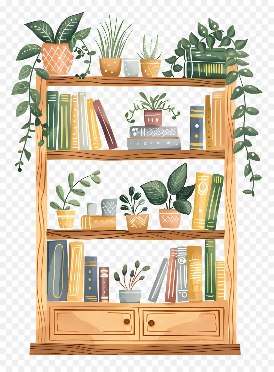 Bibliothèque，Les Plantes En Pot PNG