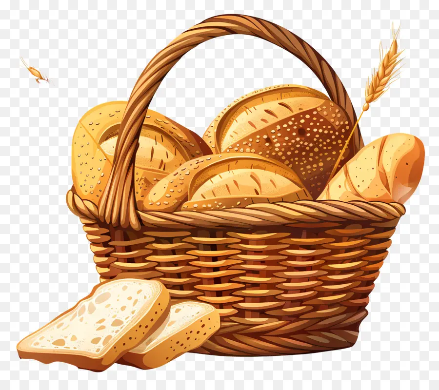 Panier Avec Du Pain，Pain PNG