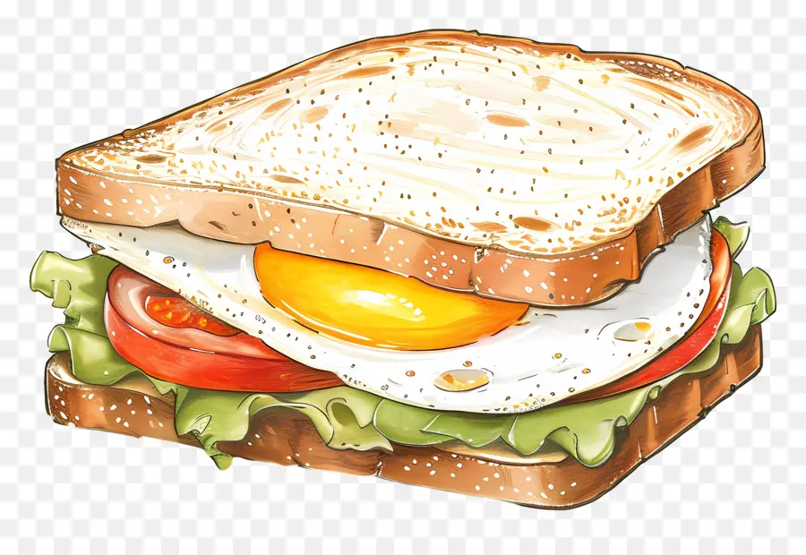 Sandwich Aux œufs，Le Petit Déjeuner Sandwich PNG