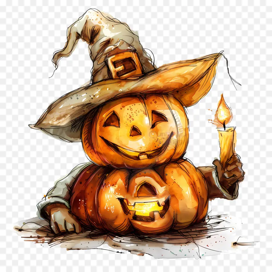 La Citrouille D'halloween，Sorcière PNG