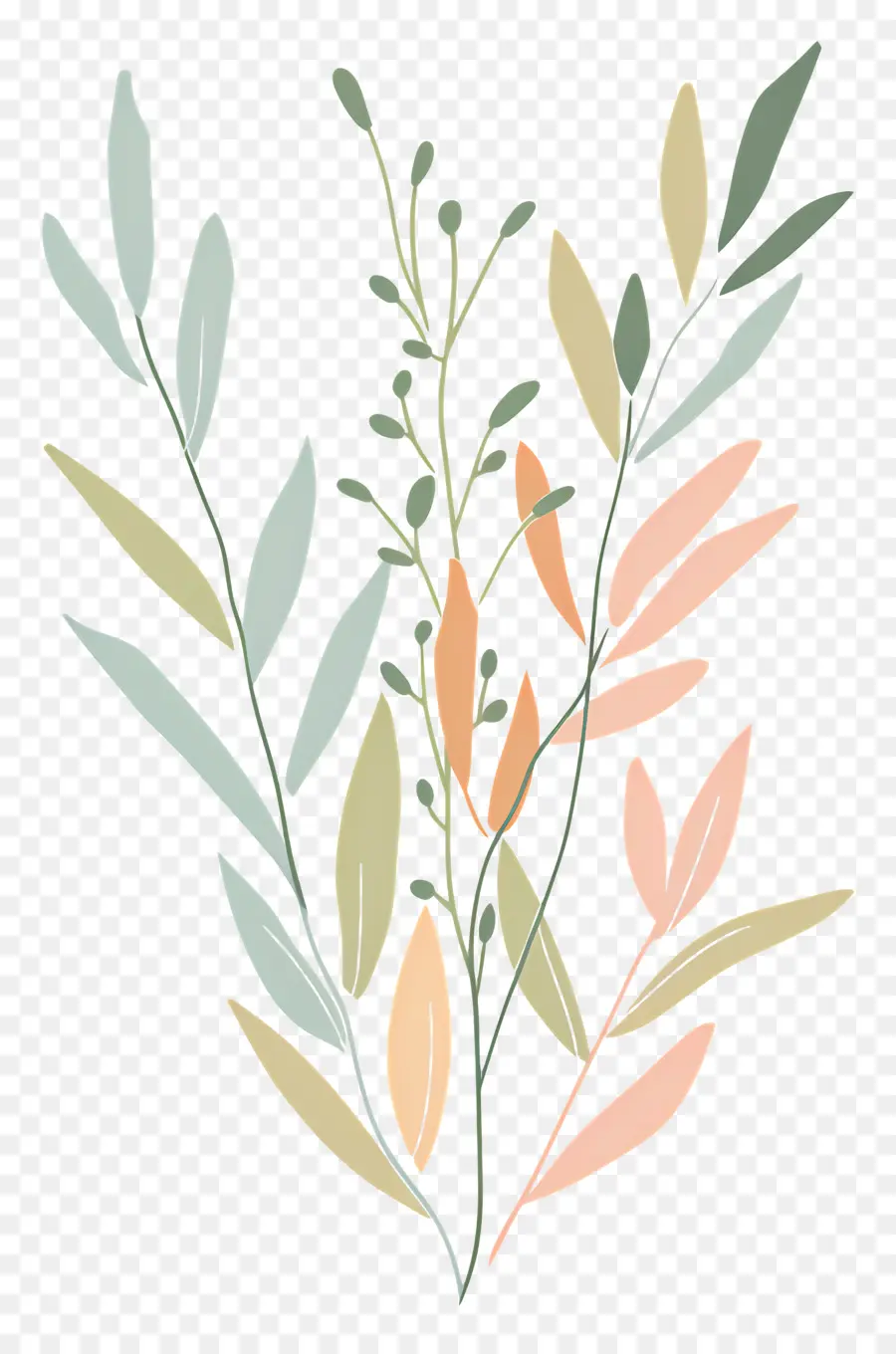 Brin De Saule，Illustration Florale PNG