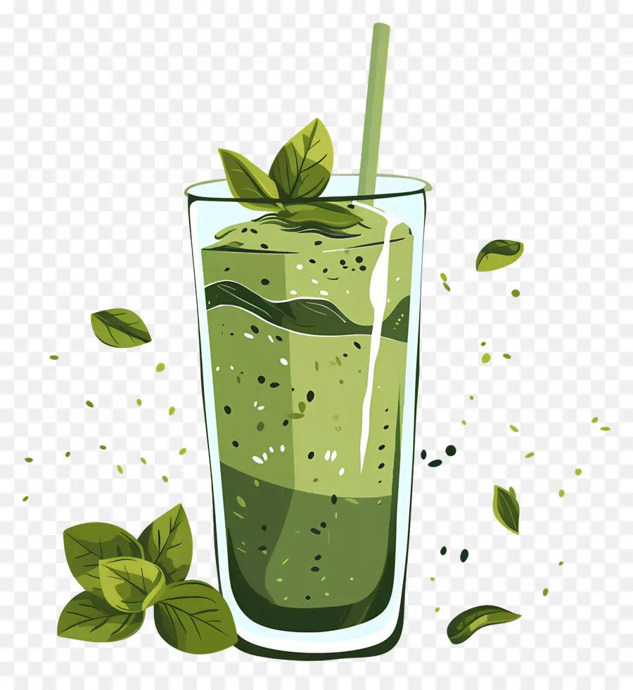 Smoothie Matcha，Smoothie Vert PNG