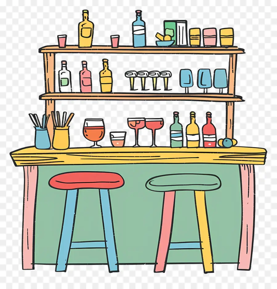 Comptoir De Bar，Barre De Dessin Animé PNG