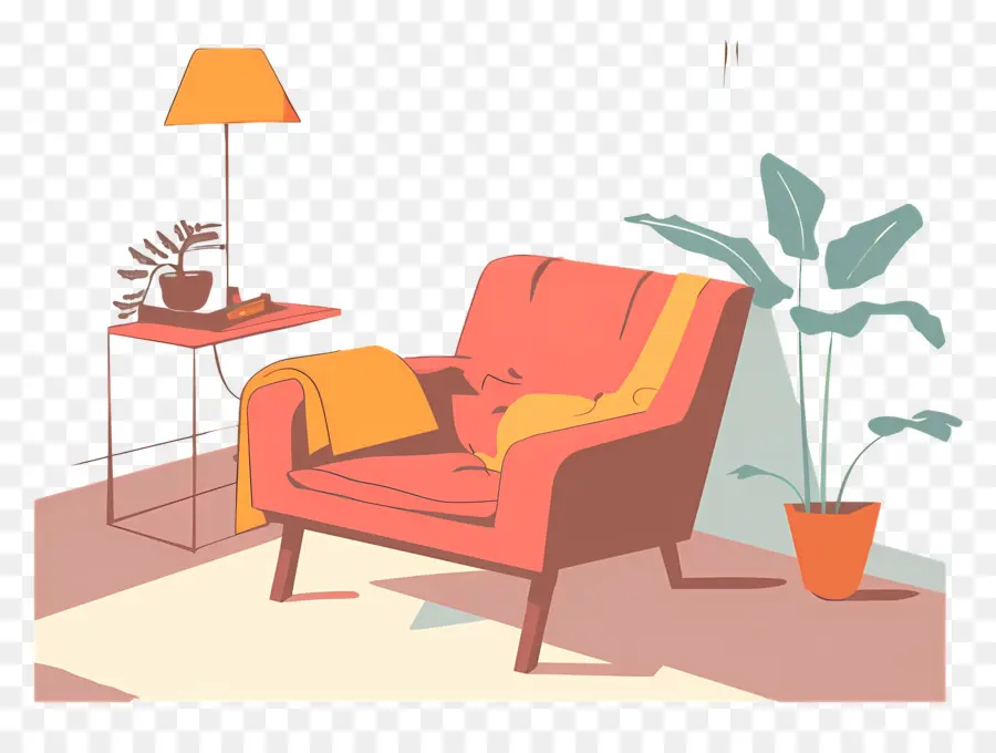 Vivant à L'intérieur De La Chambre，Chaise Rouge PNG