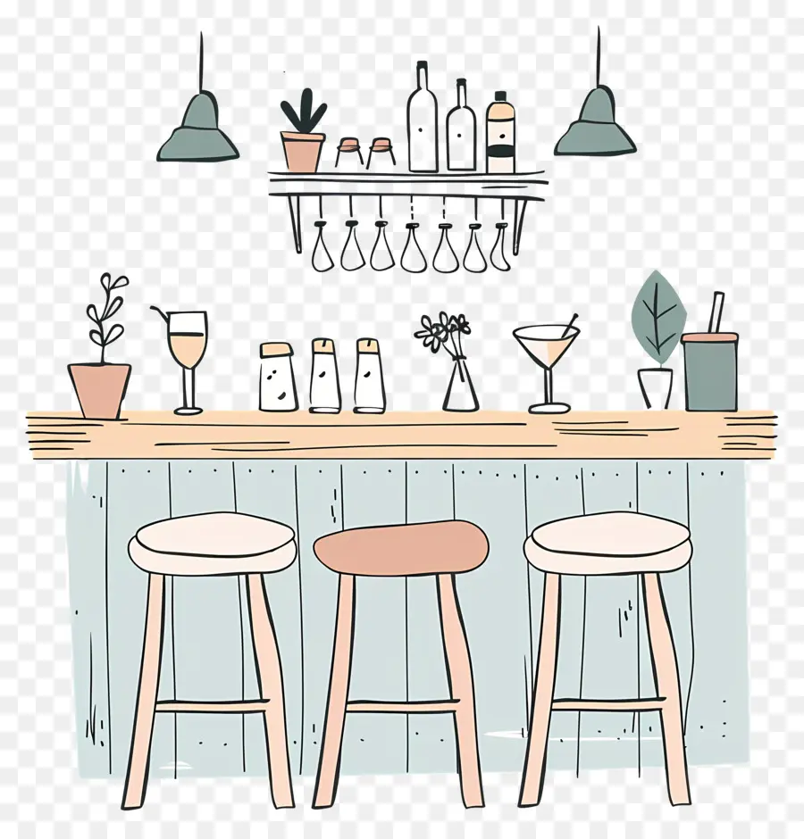 Comptoir De Bar，Tabourets PNG