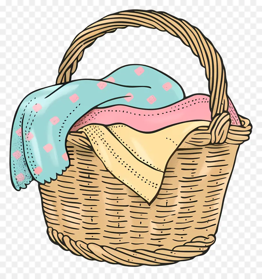 Panier Avec Couverture，Sèche Linge PNG