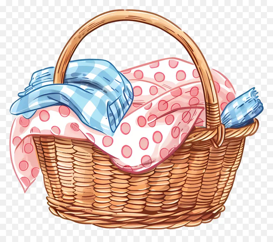 Panier Avec Couverture，Panier En Osier PNG