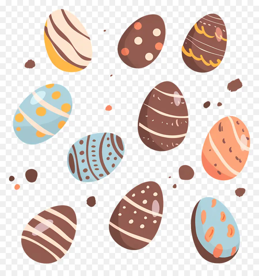 De Pâques Au Chocolat，Des Oeufs En Chocolat PNG