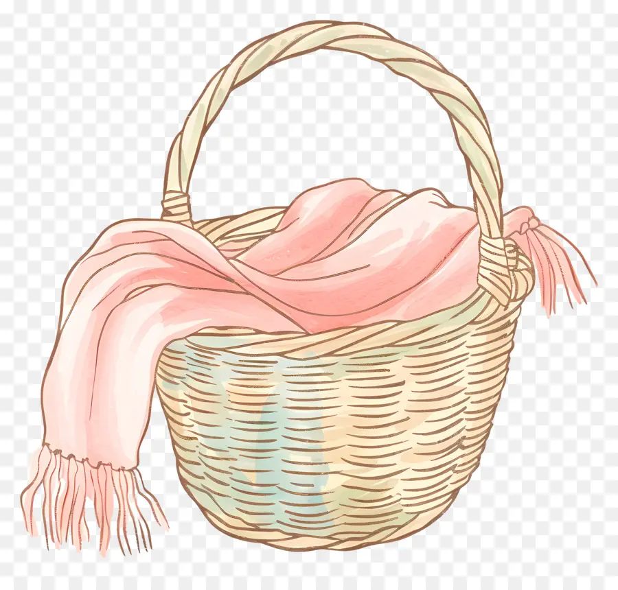 Panier Avec Couverture，Panier En Osier PNG