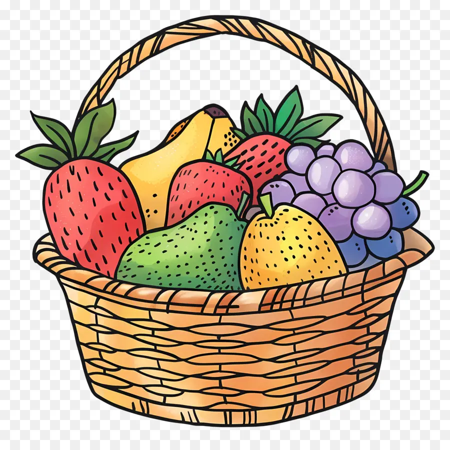 Panier Avec Des Fruits，Panier De Fruits PNG