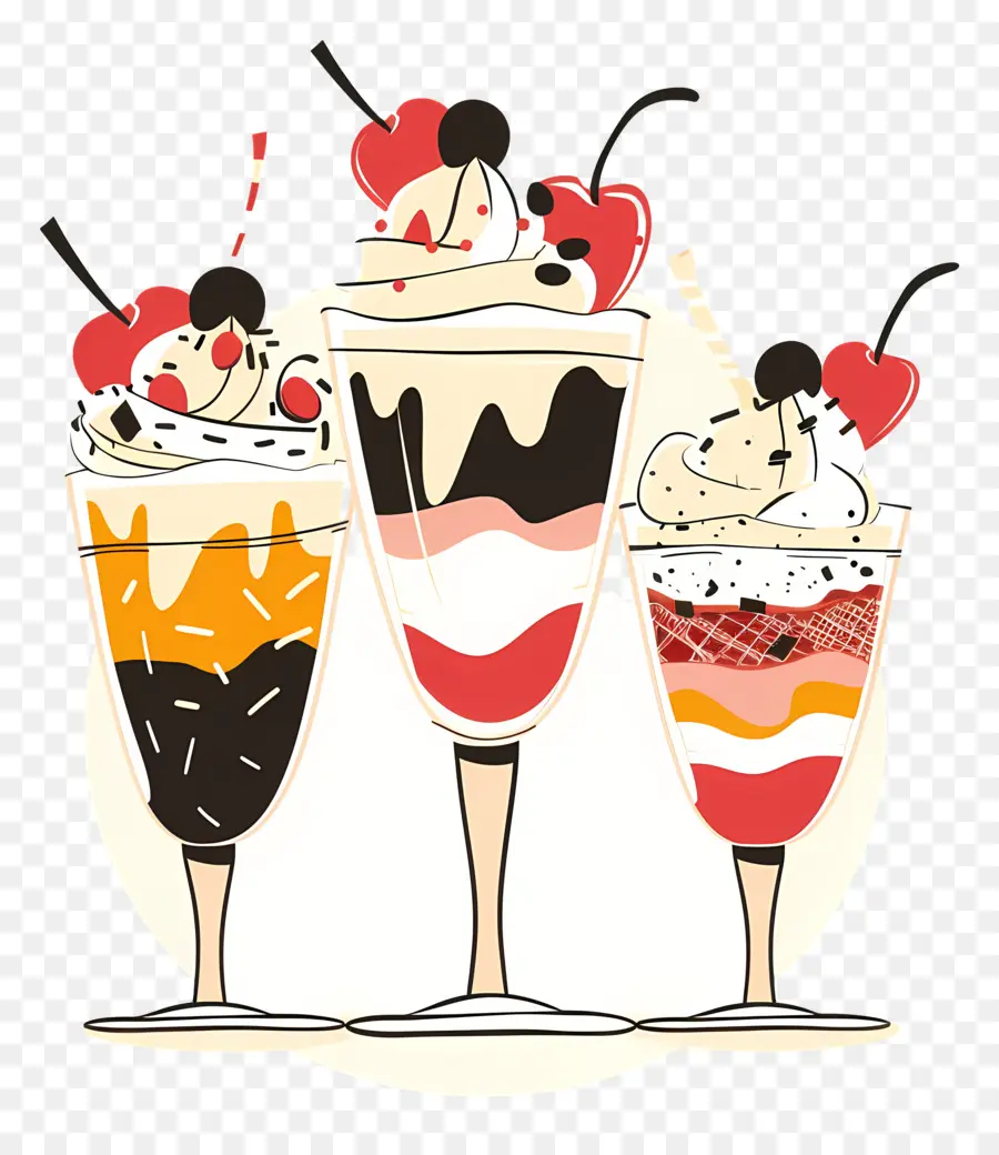 Parfaits，Crème Glacée PNG