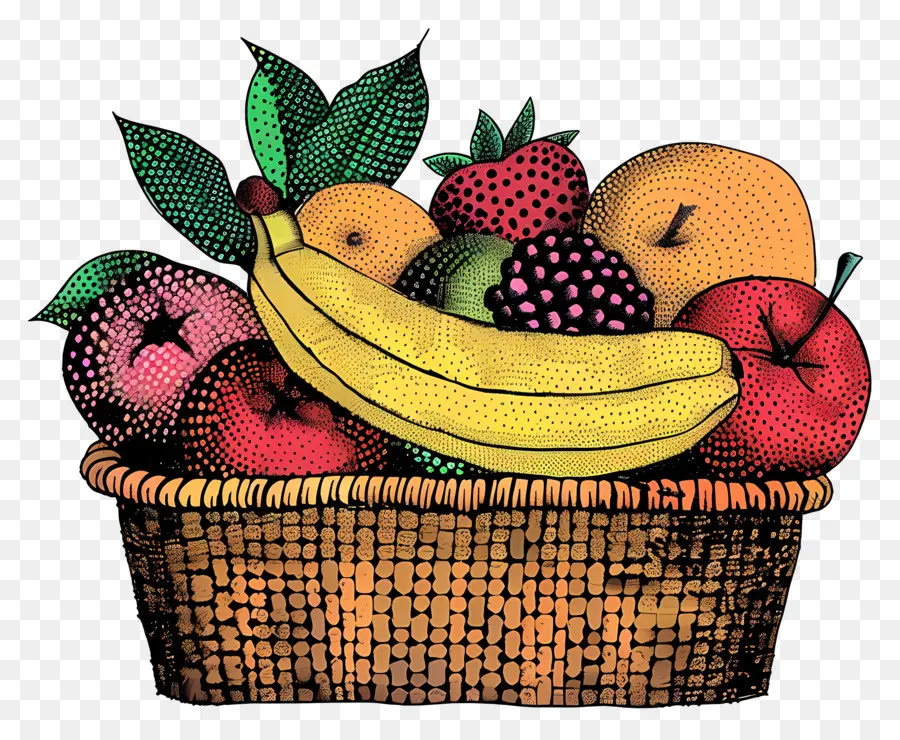 Panier Avec Des Fruits，Panier De Fruits PNG