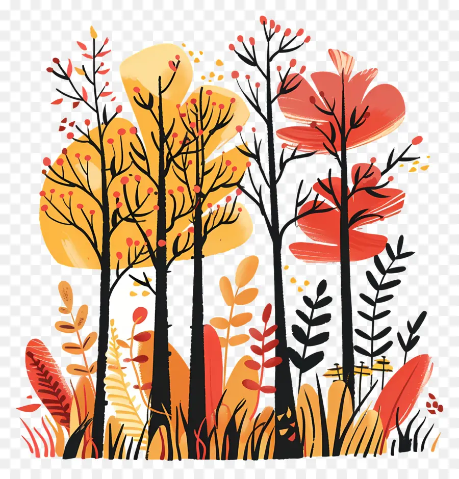 Forêt D'automne，Arbres De L'automne PNG