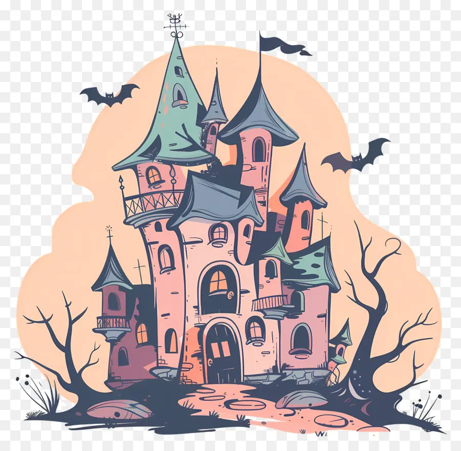 Château D'halloween Effrayant，L'architecture Gothique PNG