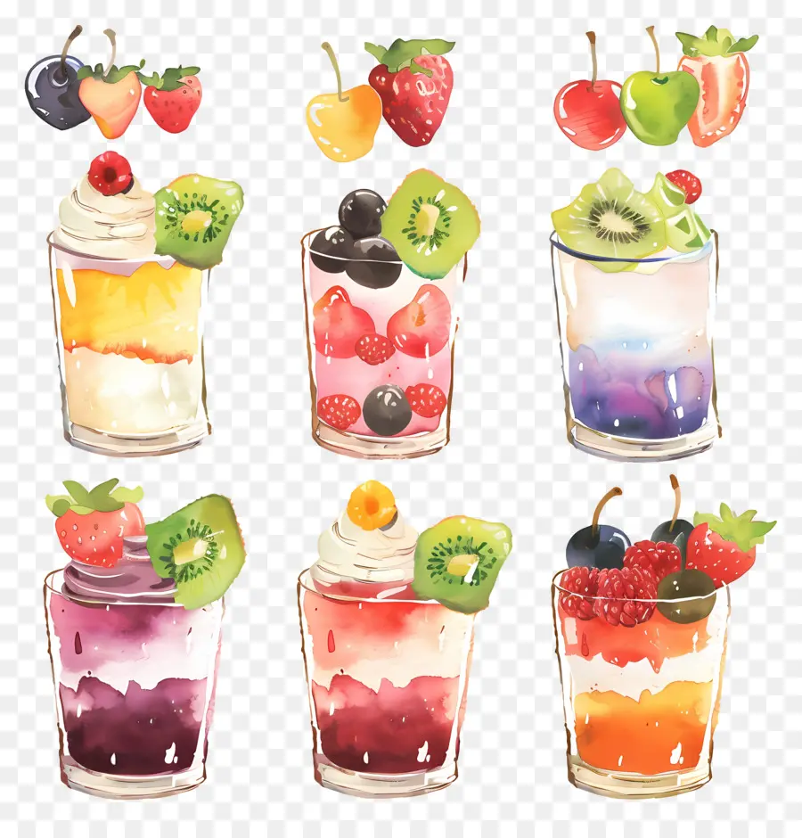 Parfaits，Desserts De Fruits PNG