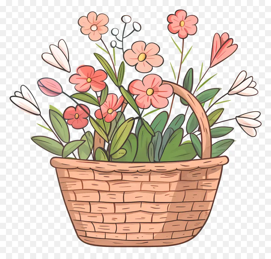 Panier Avec Des Fleurs，Panier PNG