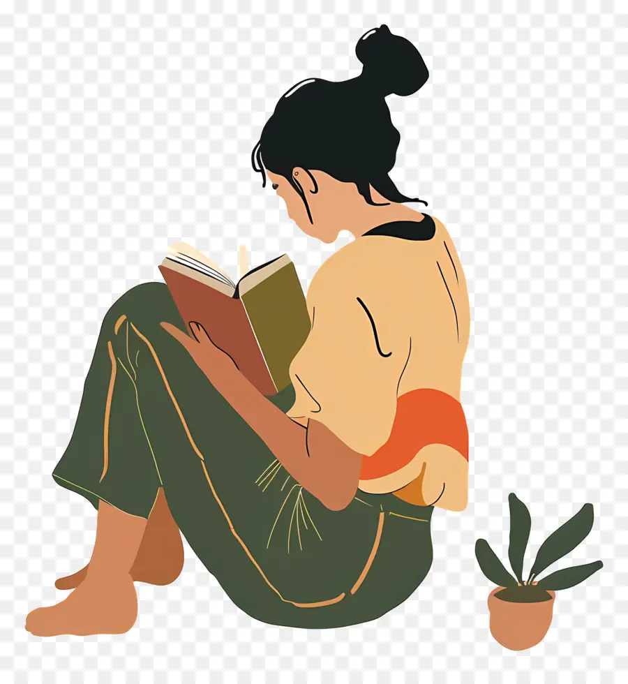 Femme Relaxante，Lire Un Livre PNG