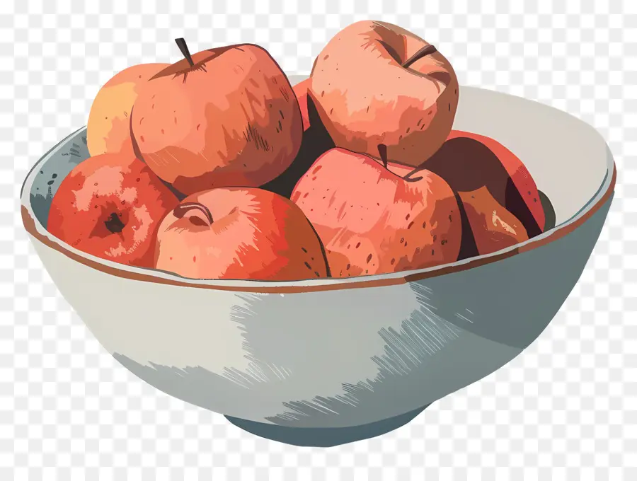 Bol De Pommes，Pommes Fraîches PNG