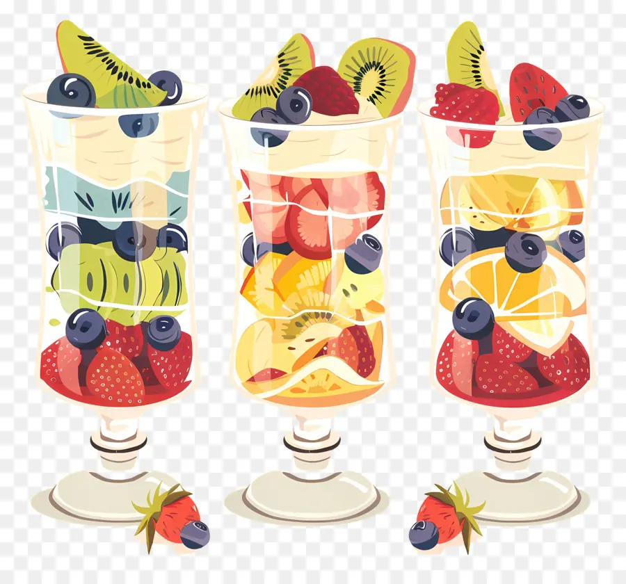 Fruit Parfaits，Salade De Fruits PNG