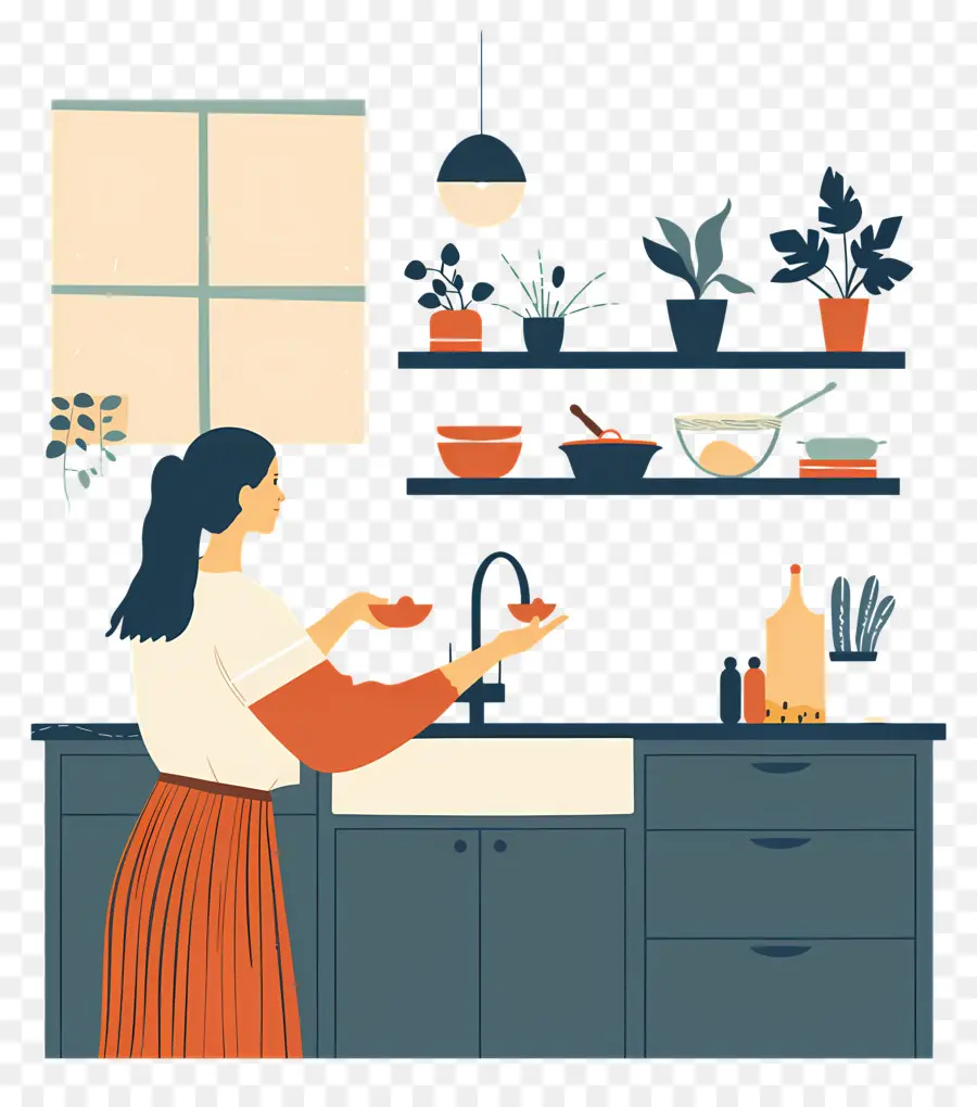 Femme Dans La Cuisine，Cuisine PNG